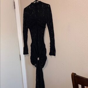 Chic Black Lace Long Sleeve Dress